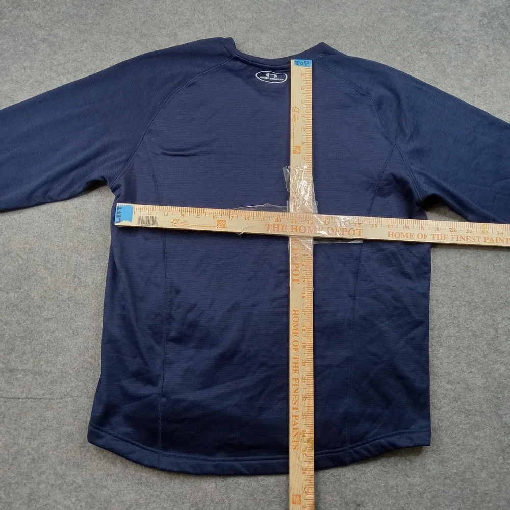 Under Armour Shirt‎ Mens Medium Blue Long Sleeve Henley Athletic Top 1281174